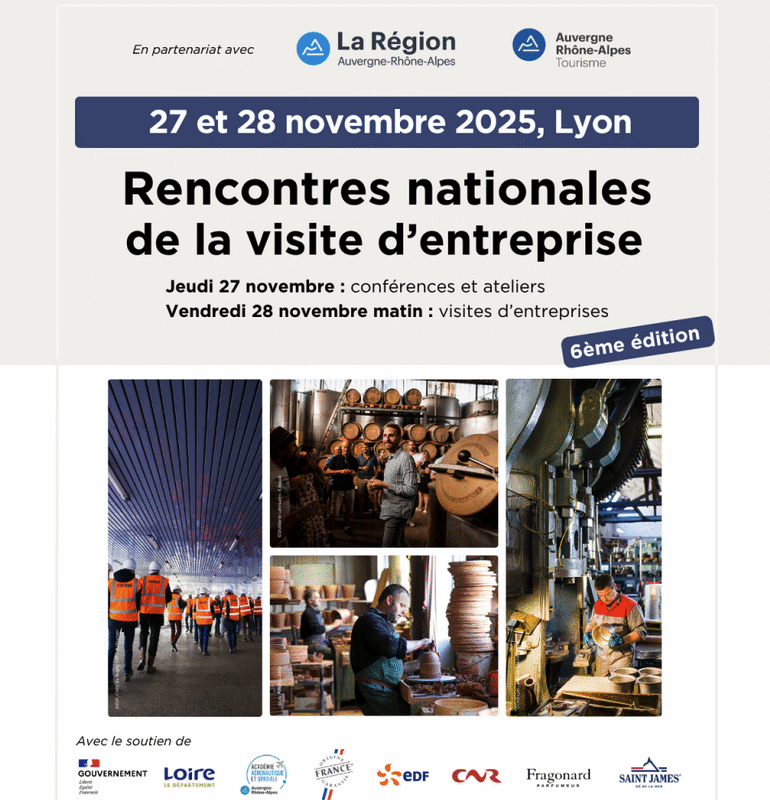 Affiche Rencontres nationales de la visite d’entreprise 2025 Lyon